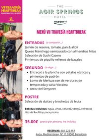 MENÚ TRAVESÍA HEARTBREAK BENIDORM MENÚ TRAVESÍA HEARTBREAK BENIDORM